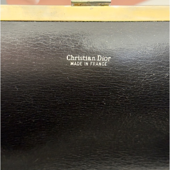 Vintage Dior Black Leather Clutch w Original Box - Picture 7 of 8
